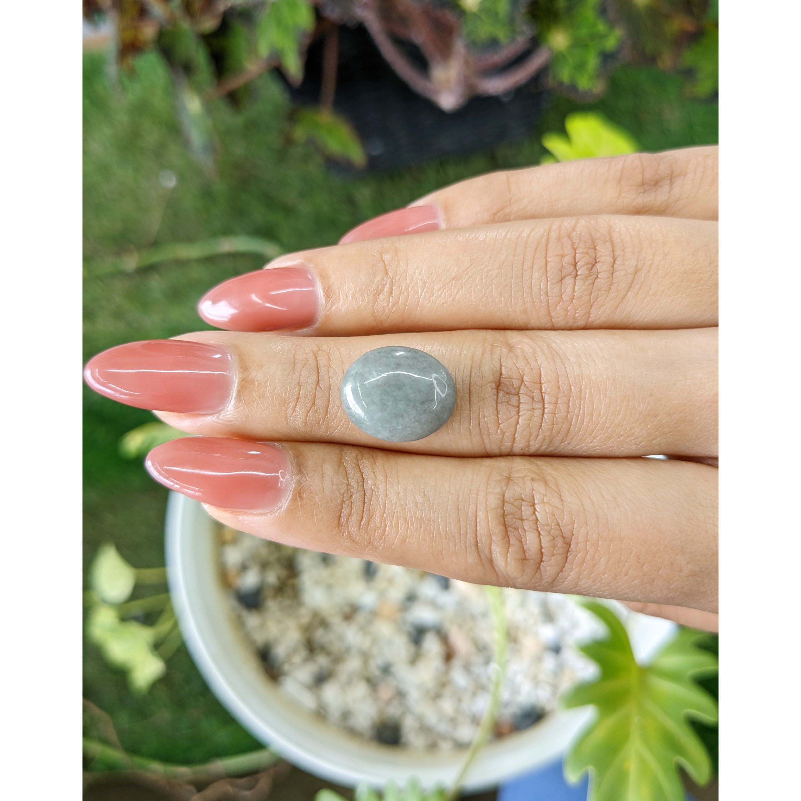 7.21 Ct. Grey Cabochon Jade - Image 2