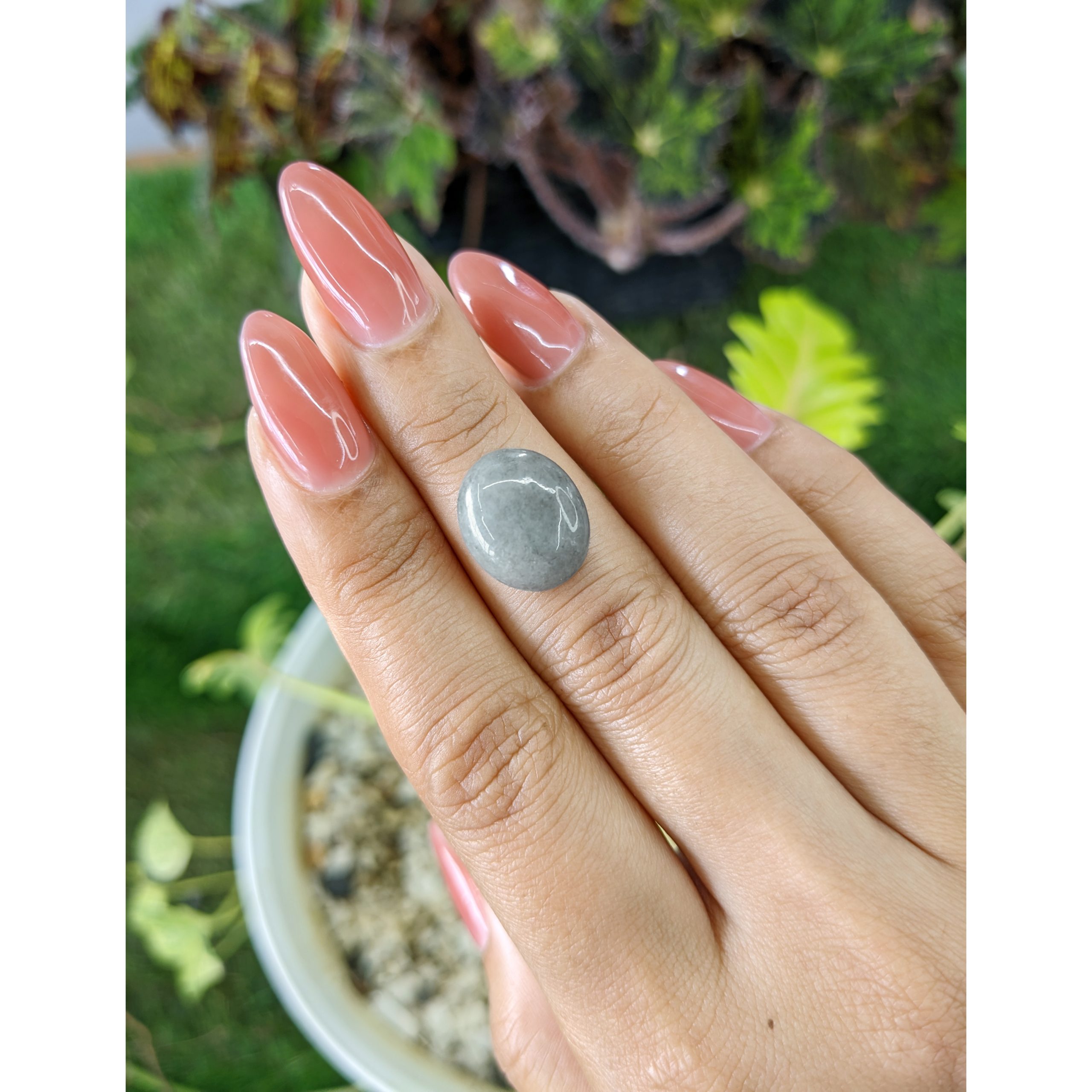 7.21 Ct. Grey Cabochon Jade - Image 3