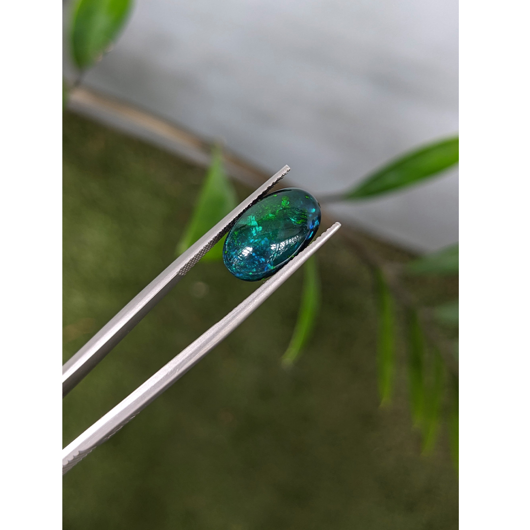 1.00 Ct. Multi Color Cabochon Black Opal (Dark Opal) - Image 2