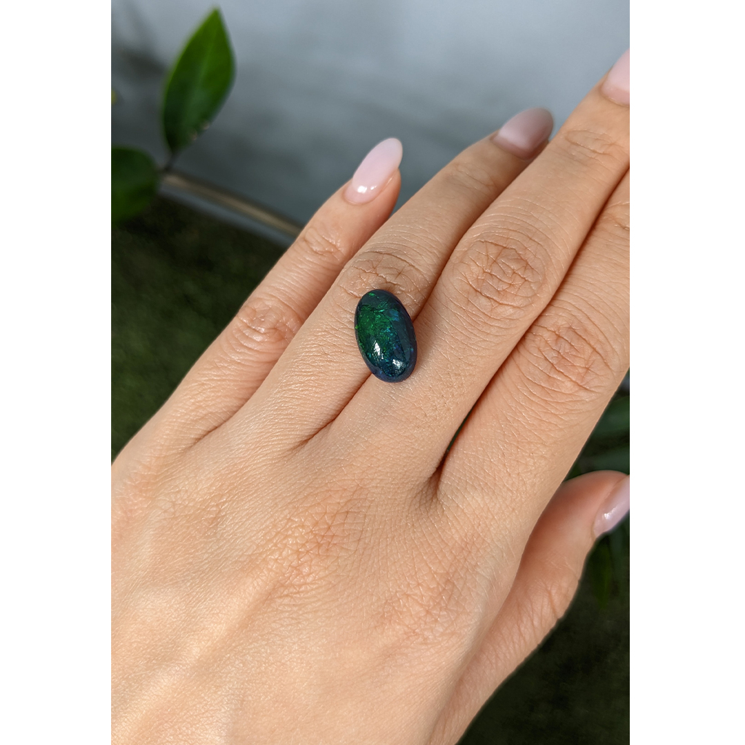 1.00 Ct. Multi Color Cabochon Black Opal (Dark Opal) - Image 3