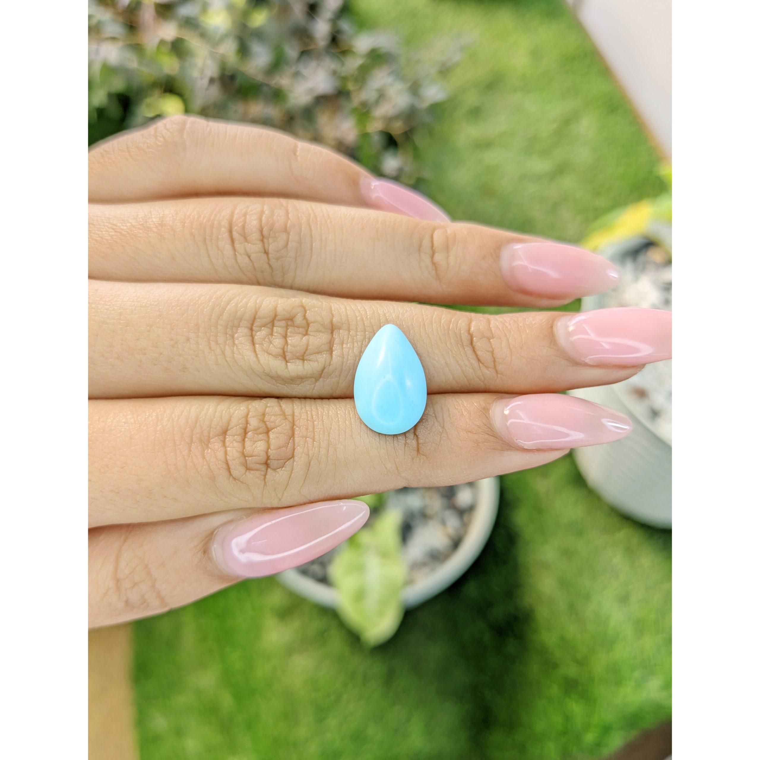 4.98 Ct. Greenish Blue Cabochon Turquoise - Image 2